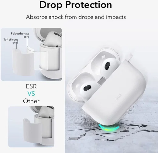 ESR Bounce Apple AirPods 3 Siliconen Hoesje Wit afbeelding 7