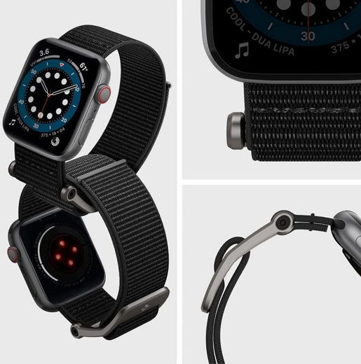 Spigen DuraPro Flex - Apple Watch Band 1-9/SE/Ultra 49MM/45MM/44MM/42MM - Zwart afbeelding 2