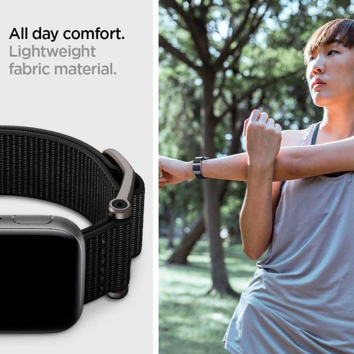 Spigen DuraPro Flex - Apple Watch Band 1-9/SE/Ultra 49MM/45MM/44MM/42MM - Zwart afbeelding 4