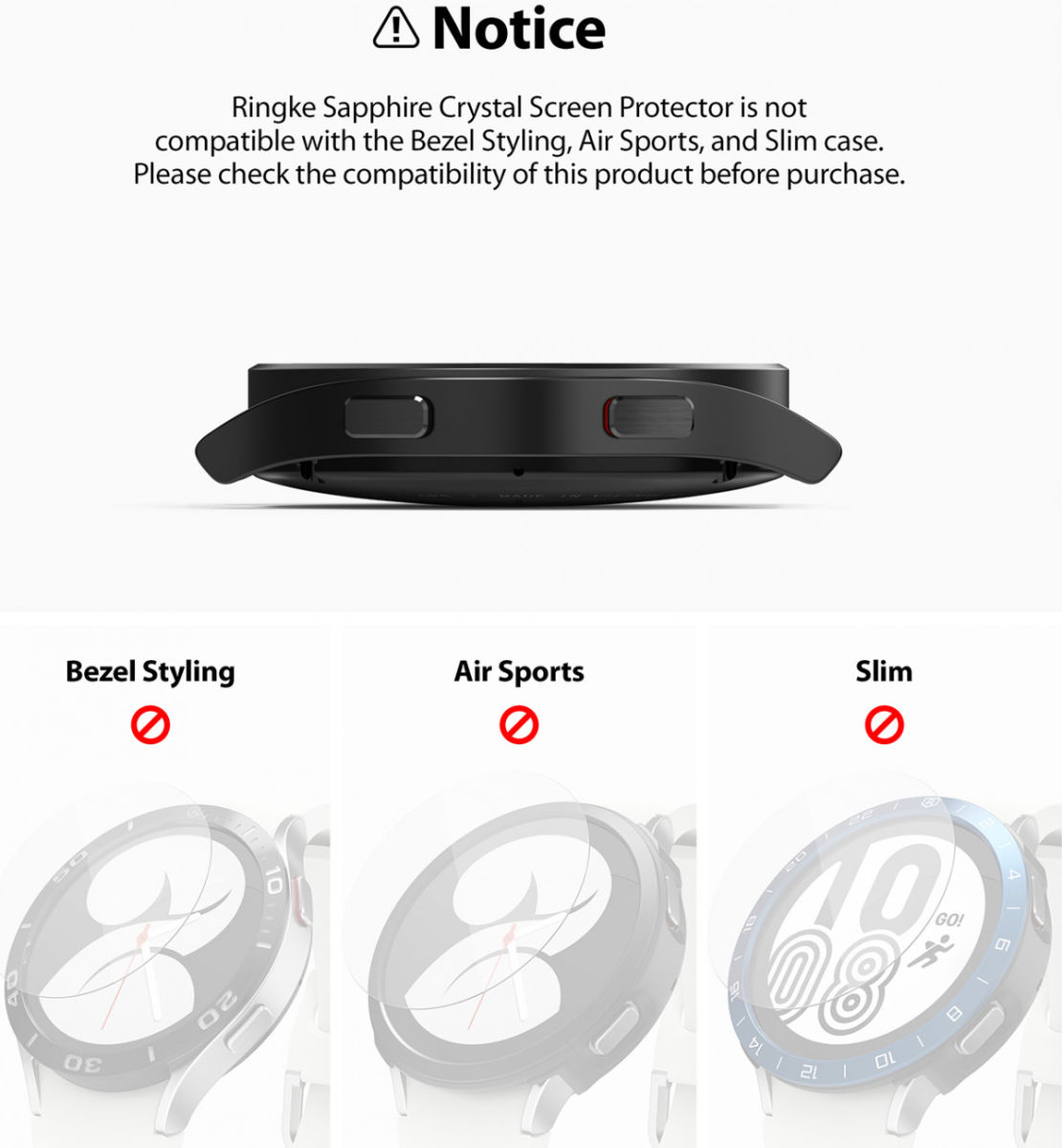 Ringke Sapphire Glass Samsung Galaxy Watch 4 44MM Screen Protector afbeelding 12