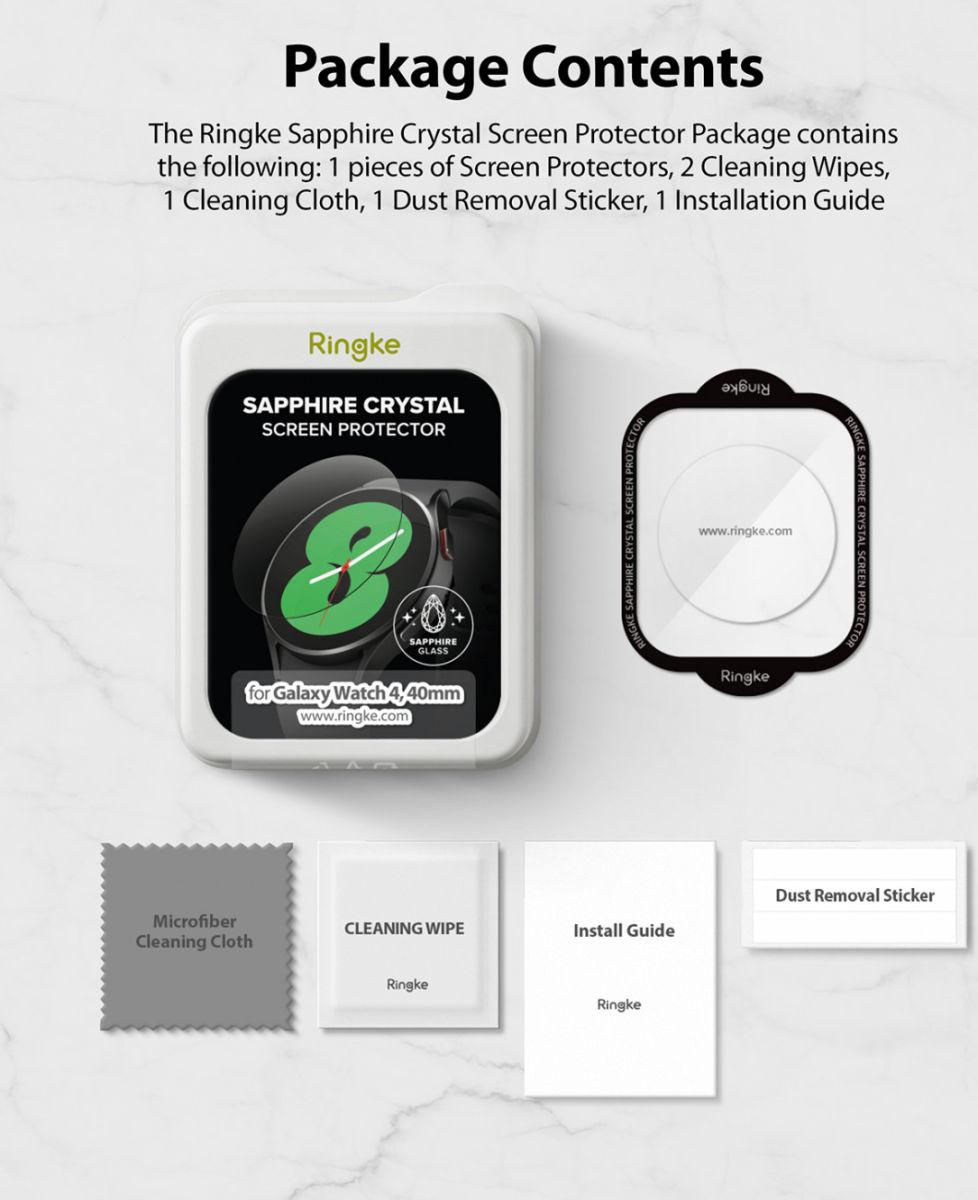 Ringke Sapphire Glass Samsung Galaxy Watch 4 44MM Screen Protector afbeelding 14