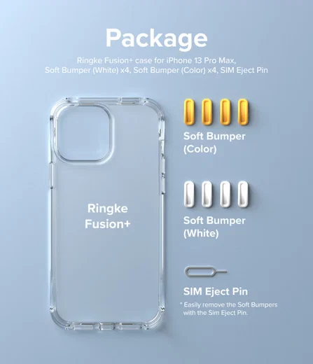 Ringke Fusion+ iPhone 13 Pro Max Hoesje Transparant + Bumper Geel/Wit afbeelding 11