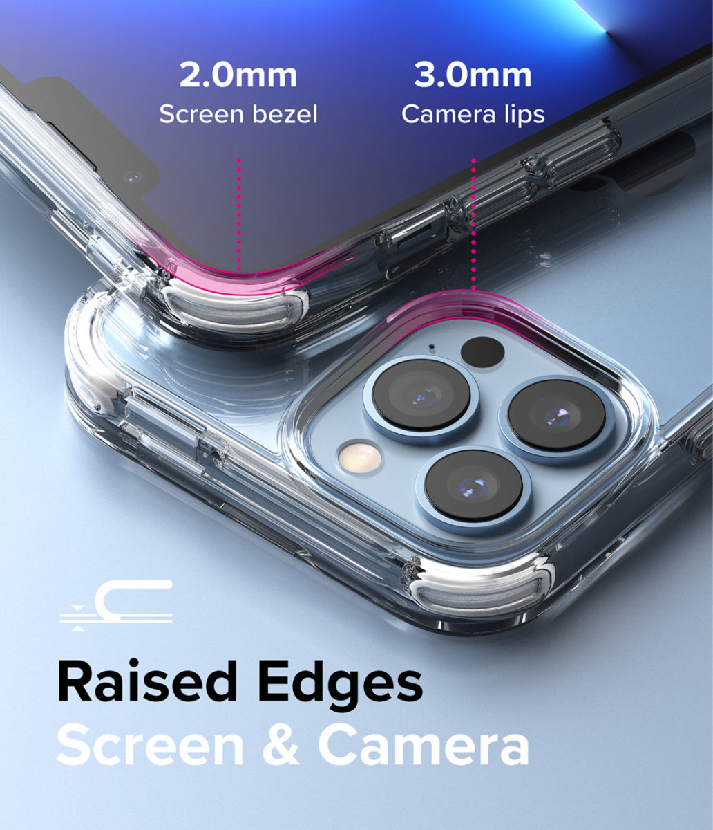 Ringke Fusion+ iPhone 13 Pro Max Hoesje Transparant + Bumper Geel/Wit afbeelding 5