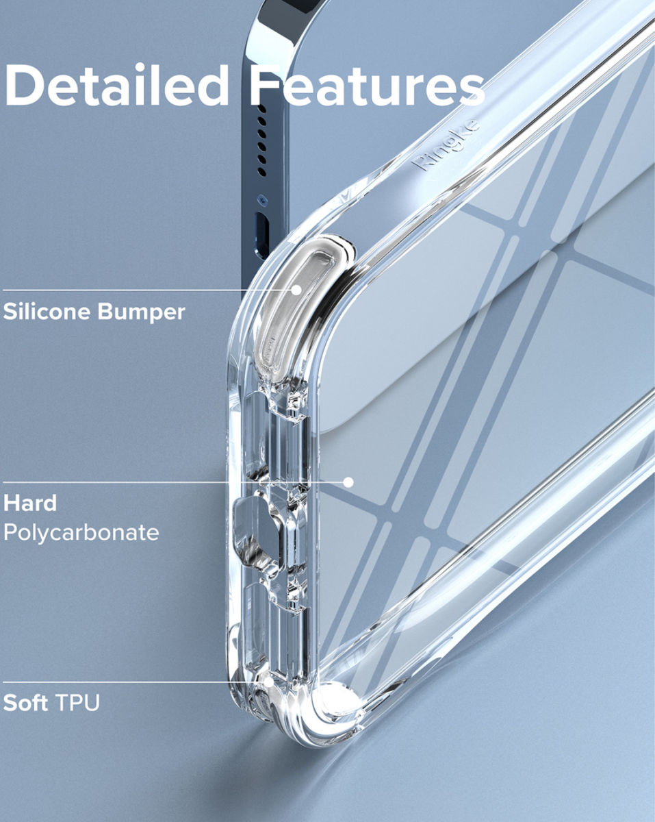 Ringke Fusion+ iPhone 13 Pro Max Hoesje Transparant + Bumper Geel/Wit afbeelding 6