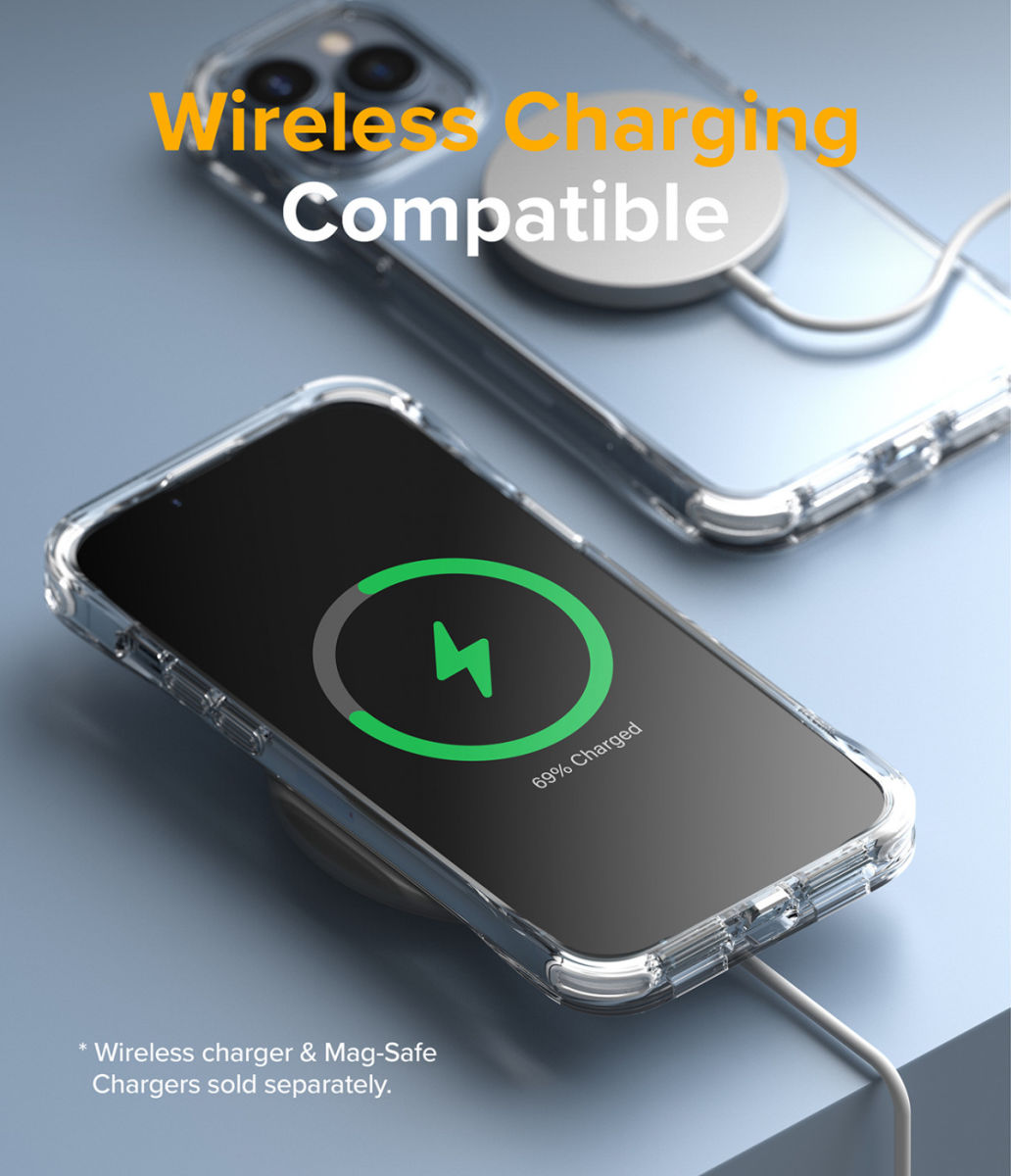 Ringke Fusion+ iPhone 13 Pro Max Hoesje Transparant + Bumper Geel/Wit afbeelding 7