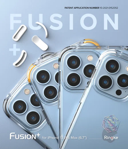 Ringke Fusion+ iPhone 13 Pro Max Hoesje Transparant + Bumper Geel/Wit afbeelding 10