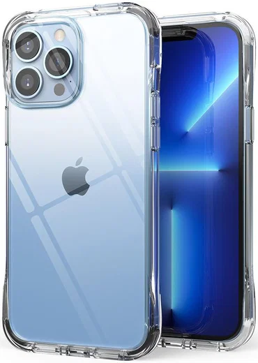 Ringke Fusion+ iPhone 13 Pro Max Hoesje Transparant + Bumper Wit/Zwart afbeelding 1