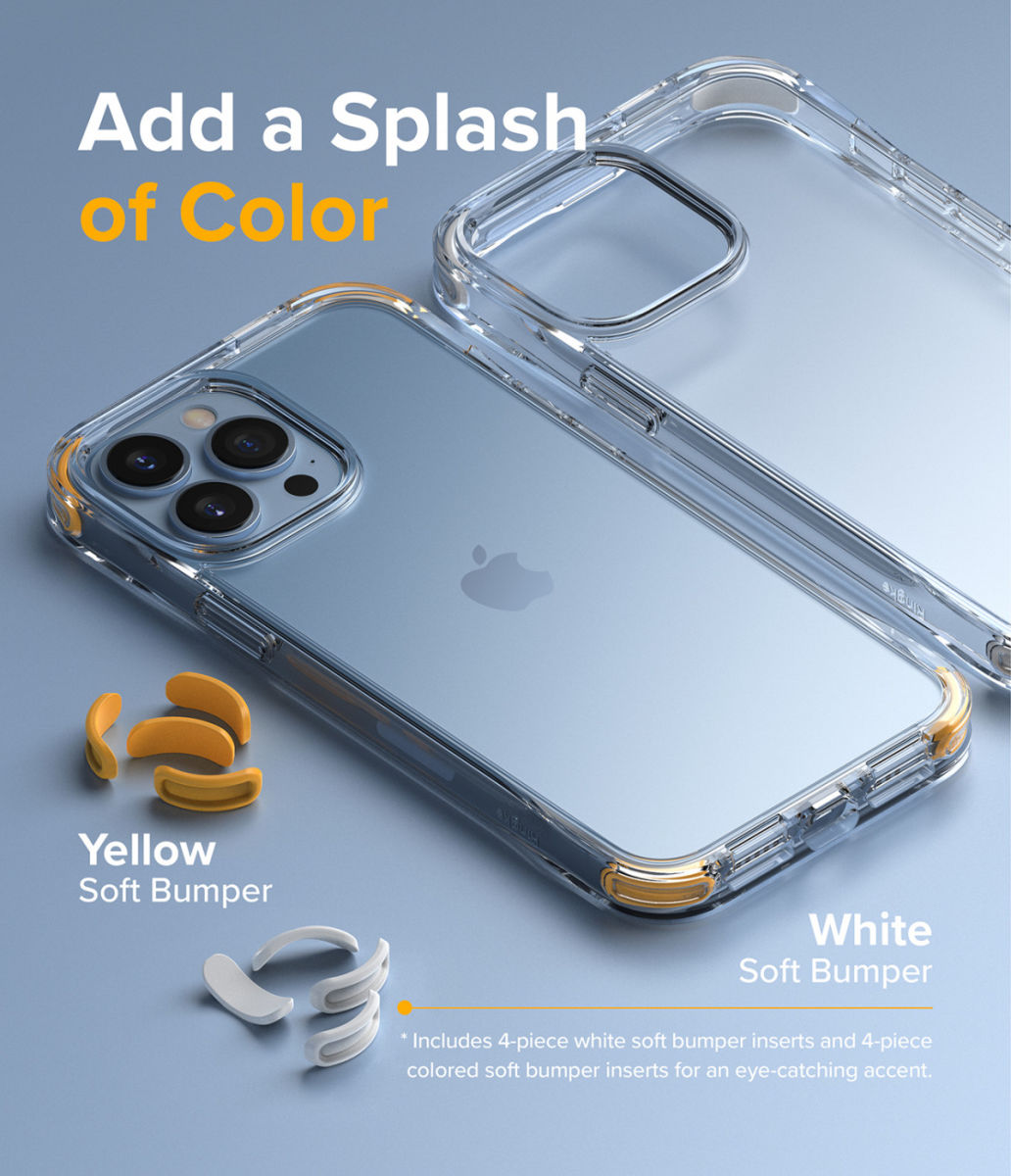 Ringke Fusion+ iPhone 13 Pro Max Hoesje Transparant + Bumper Wit/Zwart afbeelding 2