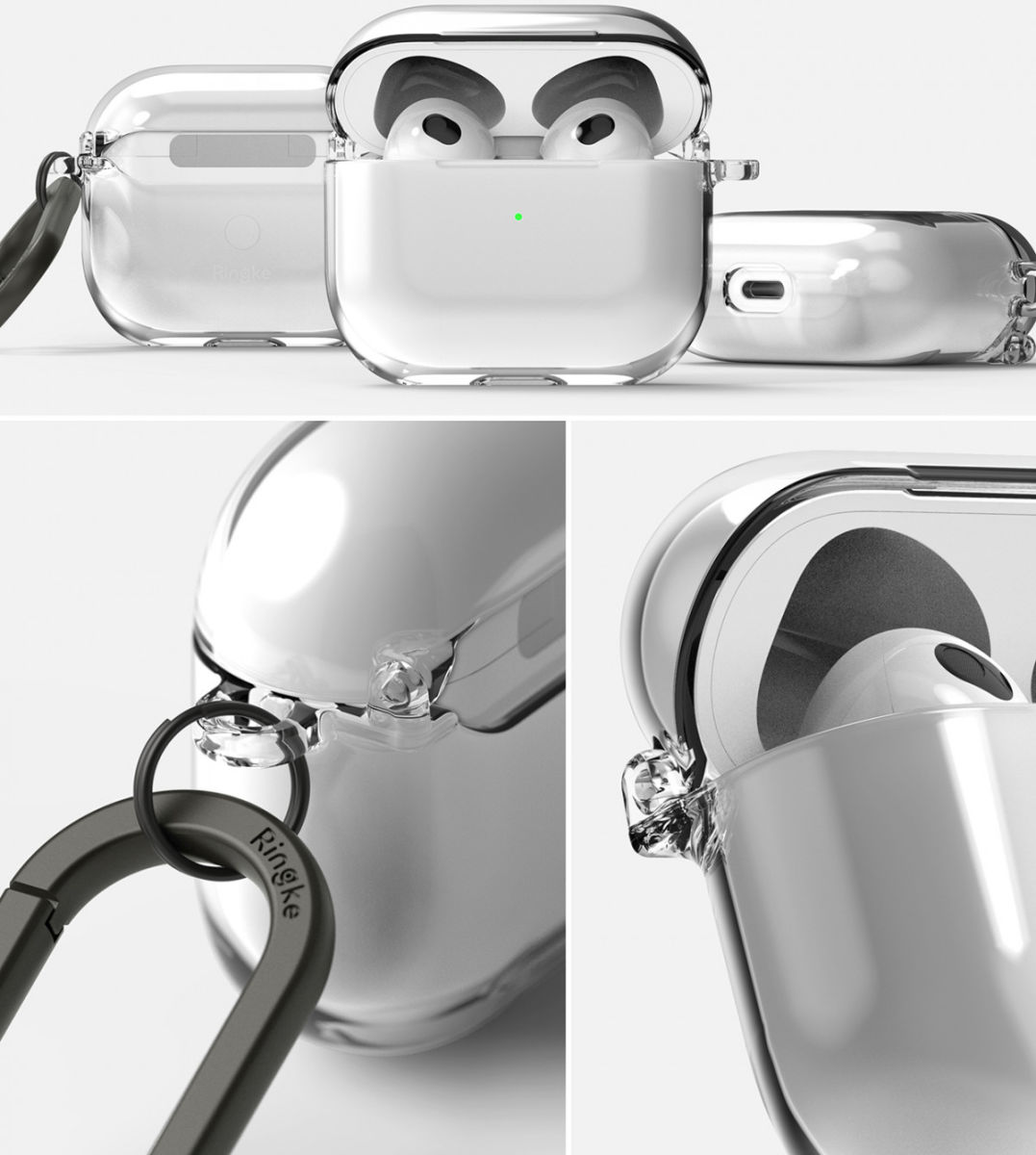 Ringke Hinge Case Apple AirPods 3 Hoesje Hard Plastic Transparant afbeelding 2