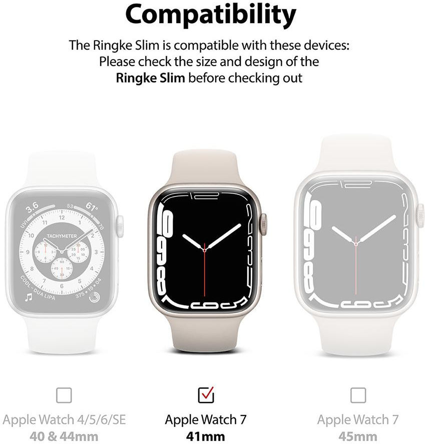 Ringke Slim - Apple Watch 7/8/9 41MM Hoesje - Transparant Clear (2-Pack) afbeelding 10