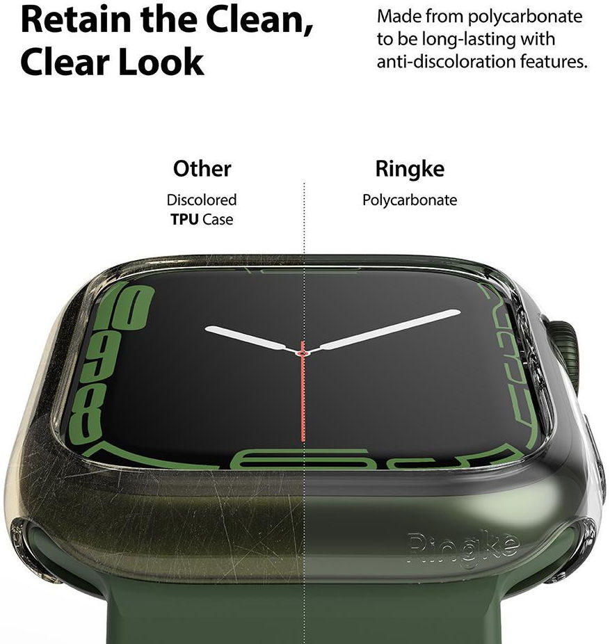 Ringke Slim - Apple Watch 7/8/9 41MM Hoesje - Transparant Wit (2-Pack) afbeelding 3