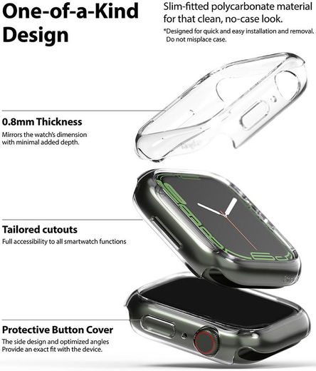 Ringke Slim - Apple Watch 7/8/9 45MM Hoesje - Transparant (2-Pack) afbeelding 2