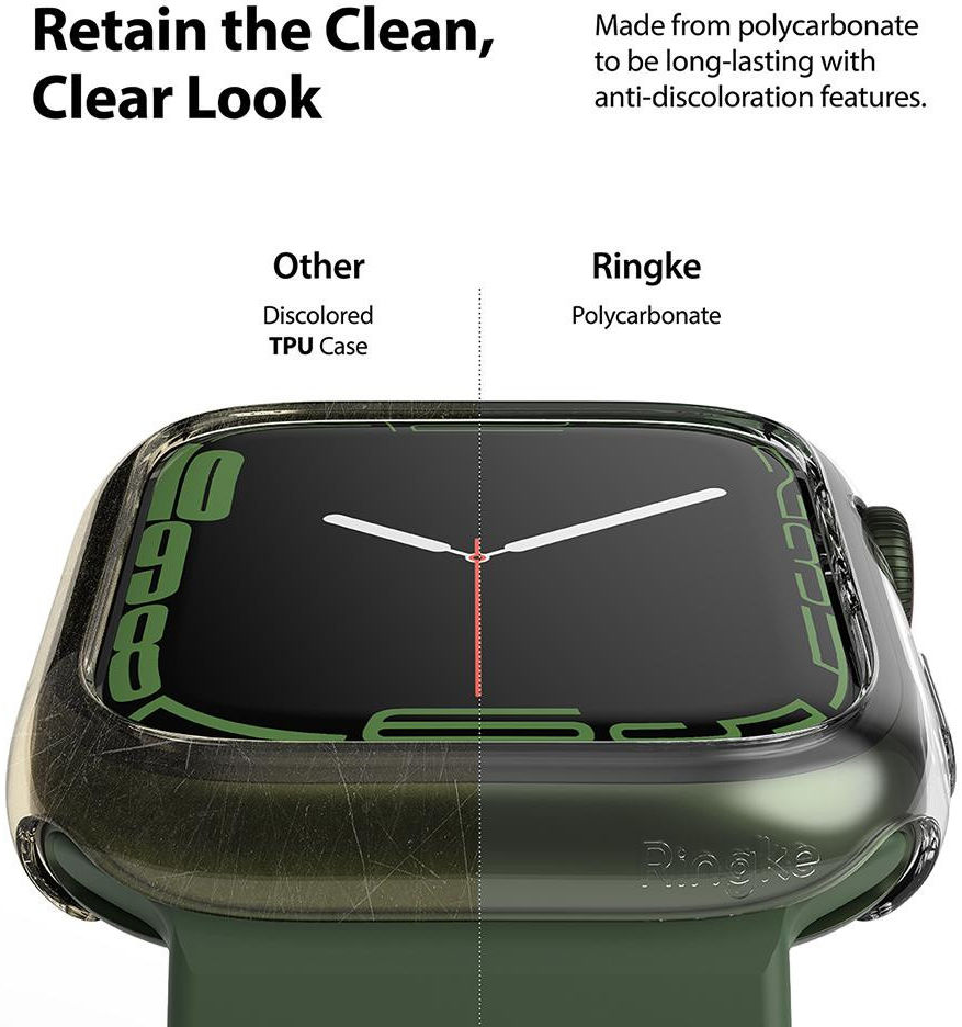 Ringke Slim - Apple Watch 7/8/9 45MM Hoesje - Transparant (2-Pack) afbeelding 3