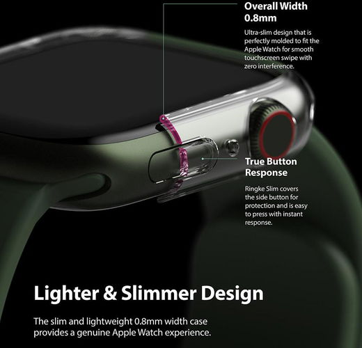 Ringke Slim - Apple Watch 7/8/9 45MM Hoesje - Transparant (2-Pack) afbeelding 4