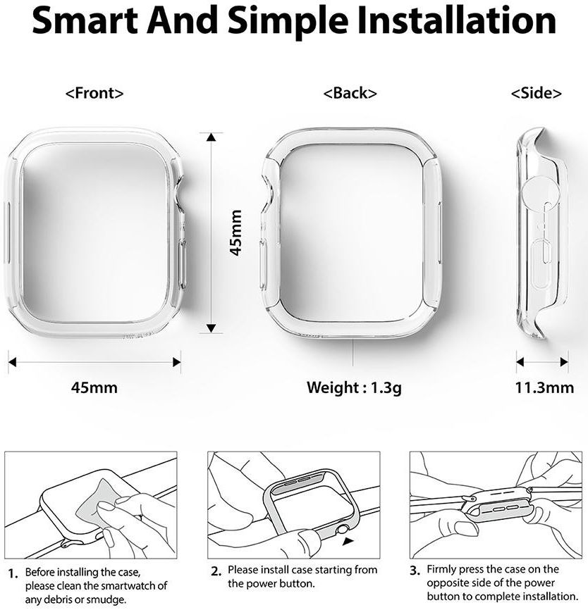 Ringke Slim - Apple Watch 7/8/9 45MM Hoesje - Blauw (2-Pack) afbeelding 11