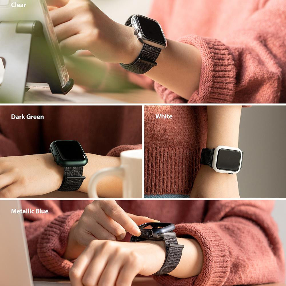 Ringke Slim - Apple Watch 7/8/9 45MM Hoesje - Blauw (2-Pack) afbeelding 9