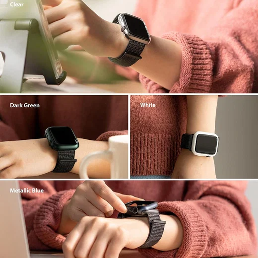 Ringke Slim - Apple Watch 7/8/9 45MM Hoesje - Blauw (2-Pack) afbeelding 9