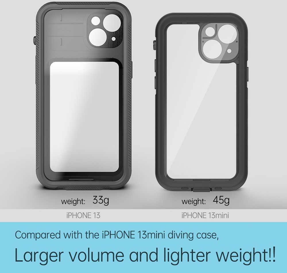 Apple iPhone 13 Hoesje Waterdicht Full Protect Case Transparant/Zwart afbeelding 9