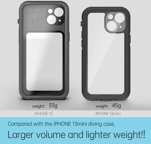 Apple iPhone 13 Hoesje Waterdicht Full Protect Case Transparant/Zwart afbeelding 9