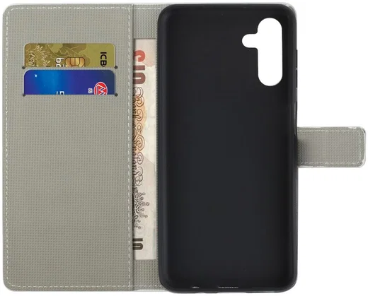 Samsung Galaxy A13 5G / A04s Hoesje Wallet Book Case Uilen Print afbeelding 2