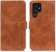 KHAZNEH Samsung Galaxy S22 Ultra Hoesje Retro Wallet Book Case Bruin afbeelding 3