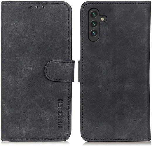 KHAZNEH Samsung Galaxy A13 5G/A04s Hoesje Retro Wallet Book Case Zwart afbeelding 3