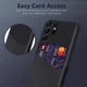 Samsung Galaxy S22 Ultra Hoesje Back Cover met Kaarthouder Zwart afbeelding 3