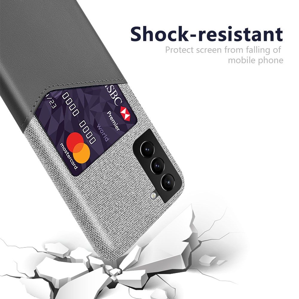 Samsung Galaxy S22 Plus Hoesje met Kaarthouder Back Cover Grijs afbeelding 3