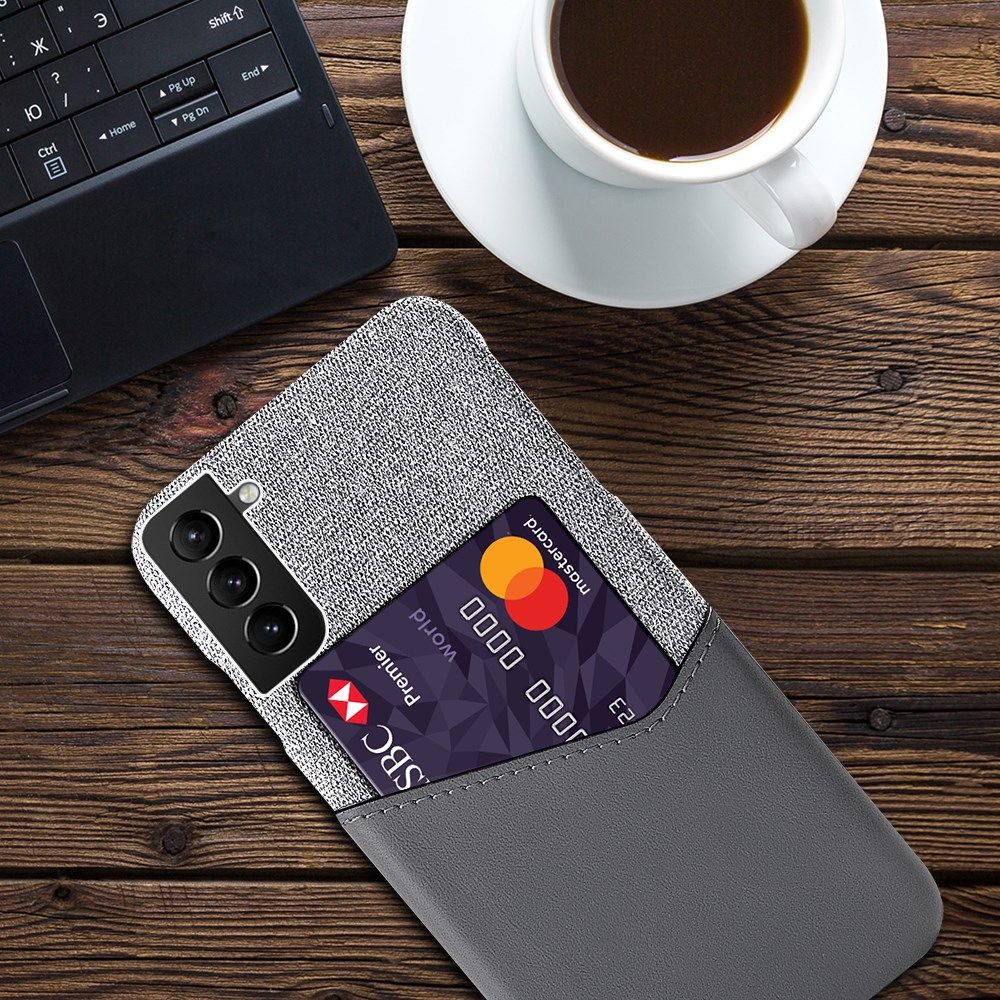 Samsung Galaxy S22 Plus Hoesje met Kaarthouder Back Cover Grijs afbeelding 4