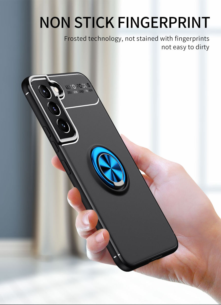 Samsung Galaxy S22 Plus Hoesje Magnetische Ring Kickstand Zwart afbeelding 8
