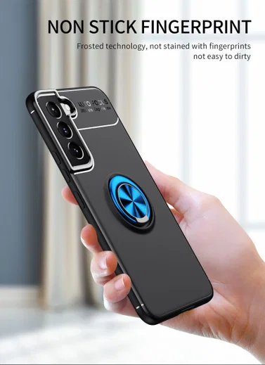 Samsung Galaxy S22 Plus Hoesje Magnetische Ring Kickstand Zwart afbeelding 8
