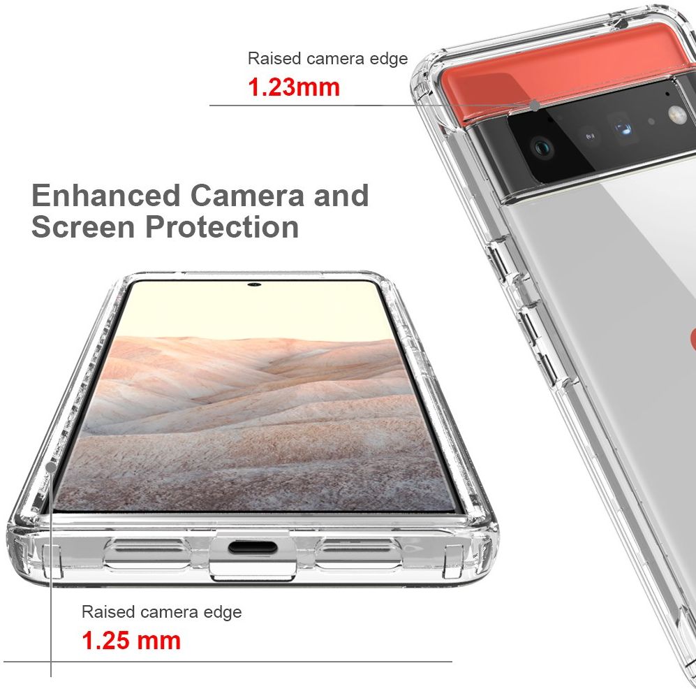 Google Pixel 6 Pro Hoesje Volledig Schokbestendig Cover Zwart Clear afbeelding 5