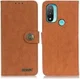 KHAZNEH Motorola Moto E20 / E40 Hoesje Portemonnee Book Case Bruin afbeelding 4