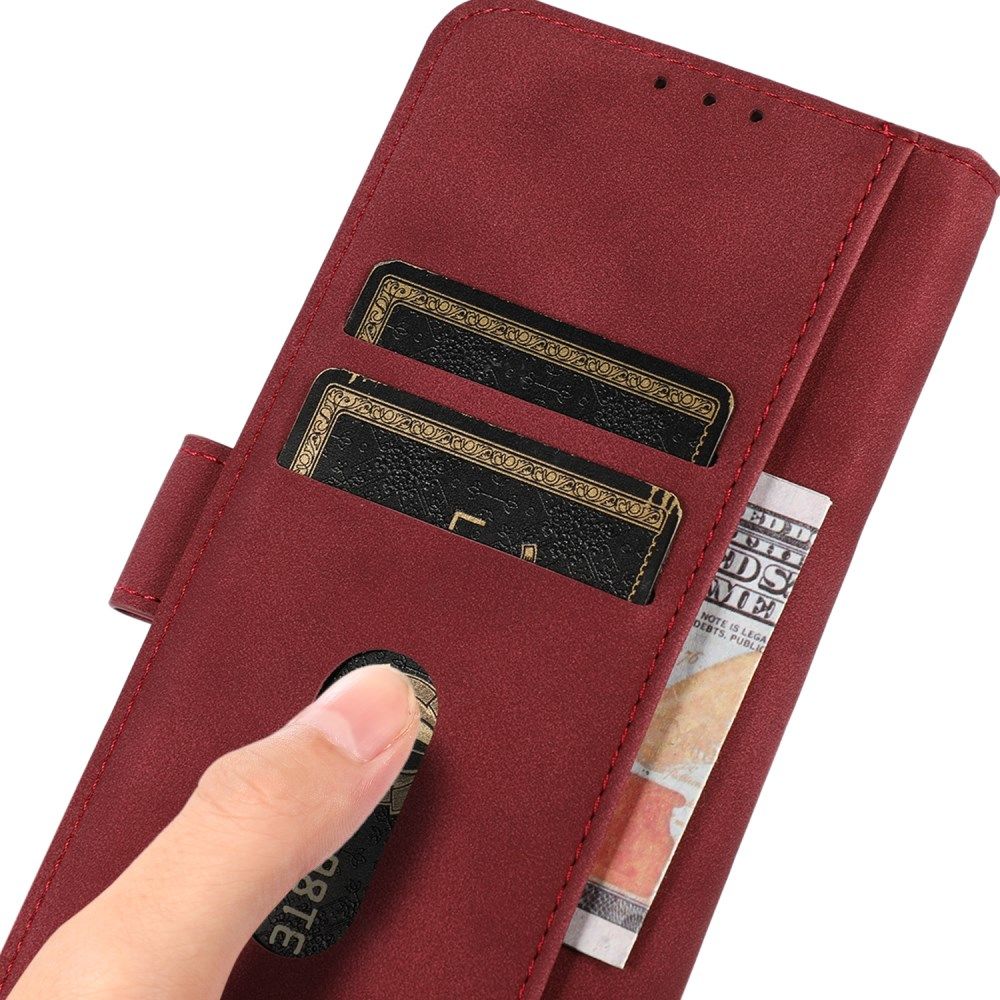 KHAZNEH Nokia G50 Hoesje Retro Wallet Book Case Kunstleer Rood afbeelding 4