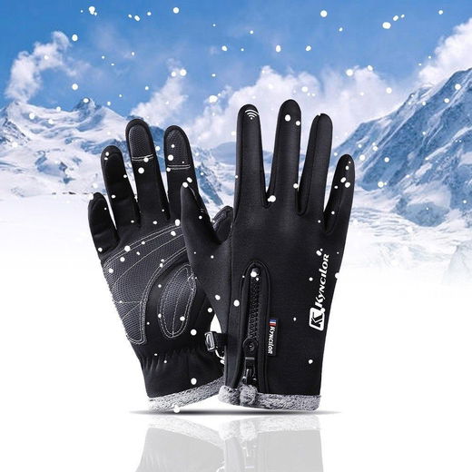 KYNCILOR Winter Handschoenen Touchscreen Wind en Water Proof Zwart L afbeelding 3