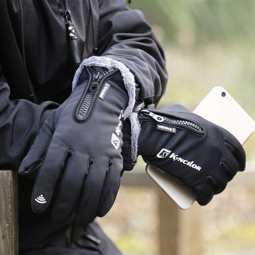 KYNCILOR Winter Handschoenen Touchscreen Wind en Water Proof Zwart L afbeelding 17