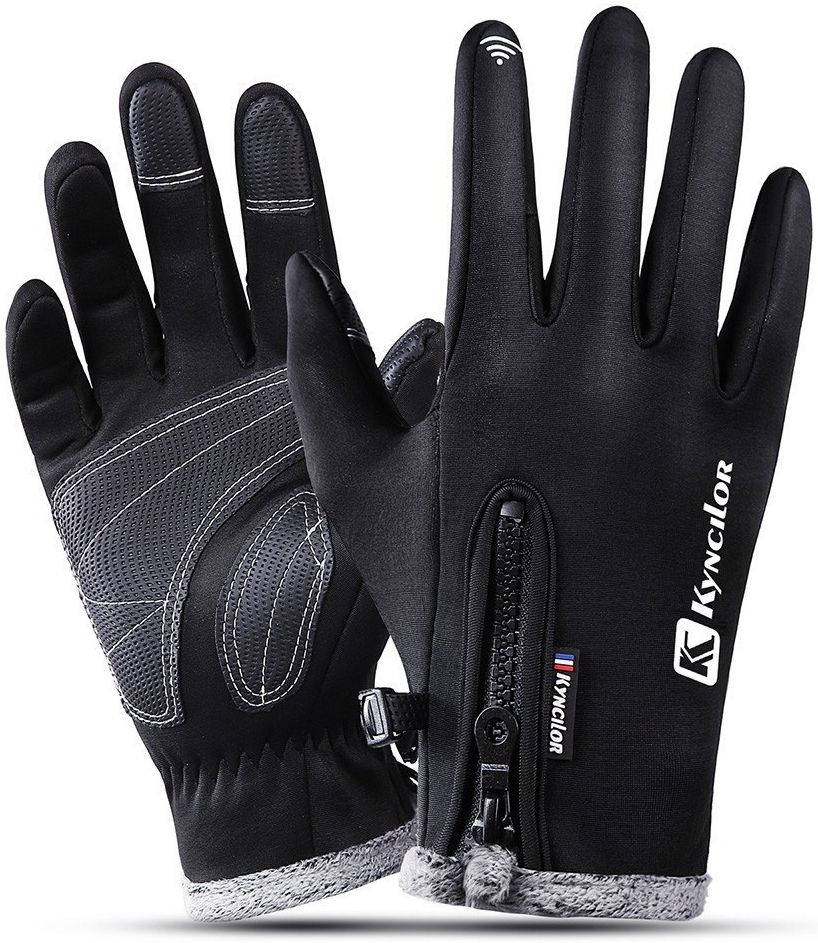 KYNCILOR Winter Handschoenen Touchscreen Wind en Water Proof Zwart L afbeelding 1