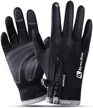 KYNCILOR Winter Handschoenen Touchscreen Wind en Water Proof Zwart L