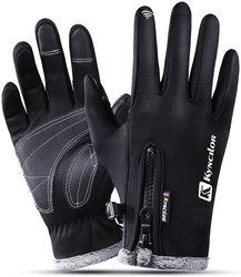 KYNCILOR Winter Handschoenen Touchscreen Wind en Water Proof Zwart L afbeelding