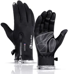 KYNCILOR Winter Handschoenen Touchscreen Wind en Water Proof Zwart L afbeelding