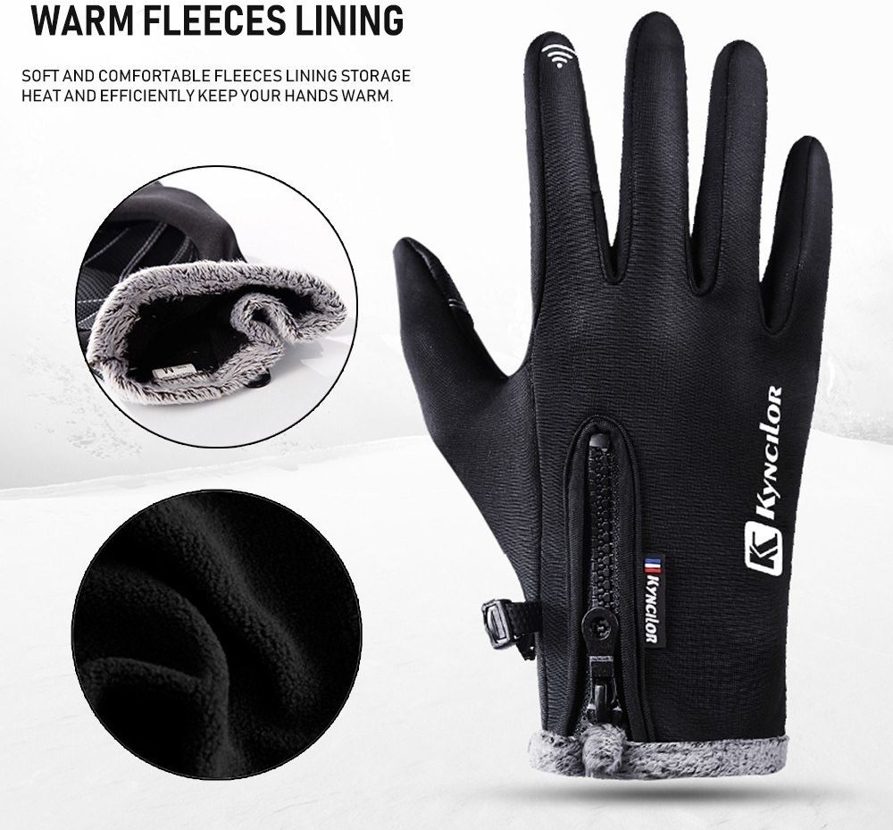 KYNCILOR Winter Handschoenen Touchscreen Wind en Water Proof Zwart XL afbeelding 22
