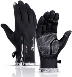 KYNCILOR Winter Handschoenen Touchscreen Wind en Water Proof Zwart XL afbeelding