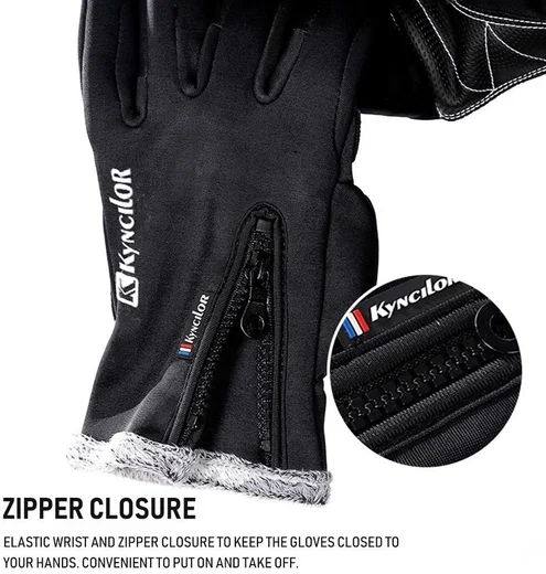 KYNCILOR Winter Handschoenen Touchscreen Wind en Water Proof Zwart XL afbeelding 9