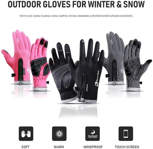 KYNCILOR Winter Handschoenen Touchscreen Wind en Water Proof Zwart XL afbeelding 11