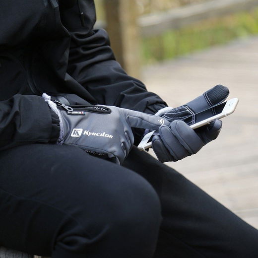KYNCILOR Winter Handschoenen Touchscreen Wind en Water Proof Grijs L afbeelding 6
