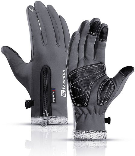 KYNCILOR Winter Handschoenen Touchscreen Wind en Water Proof Grijs L afbeelding 1