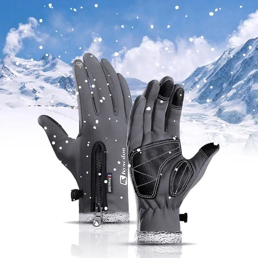 KYNCILOR Winter Handschoenen Touchscreen Wind en Water Proof Grijs M afbeelding 2