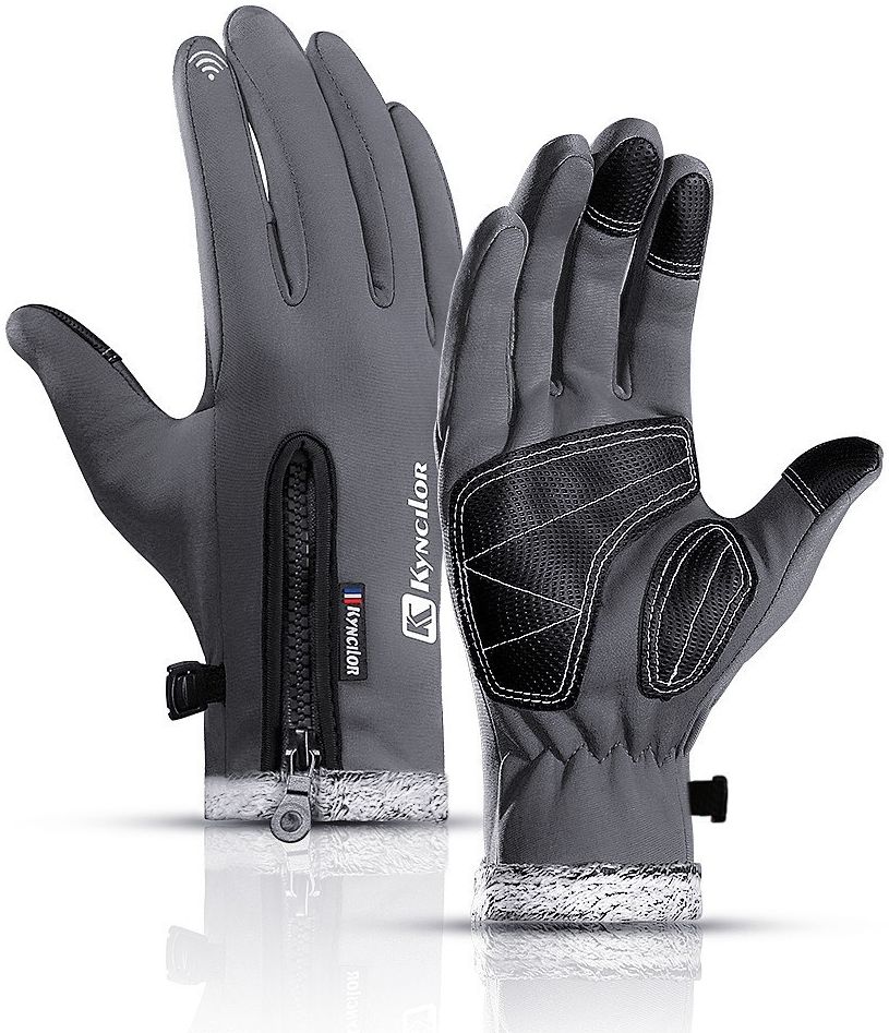 KYNCILOR Winter Handschoenen Touchscreen Wind en Water Proof Grijs M afbeelding 1