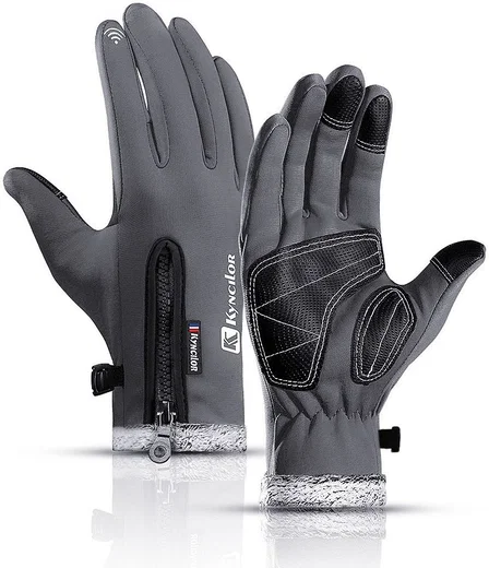 KYNCILOR Winter Handschoenen Touchscreen Wind en Water Proof Grijs M afbeelding 1