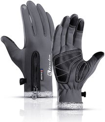 KYNCILOR Winter Handschoenen Touchscreen Wind en Water Proof Grijs M afbeelding